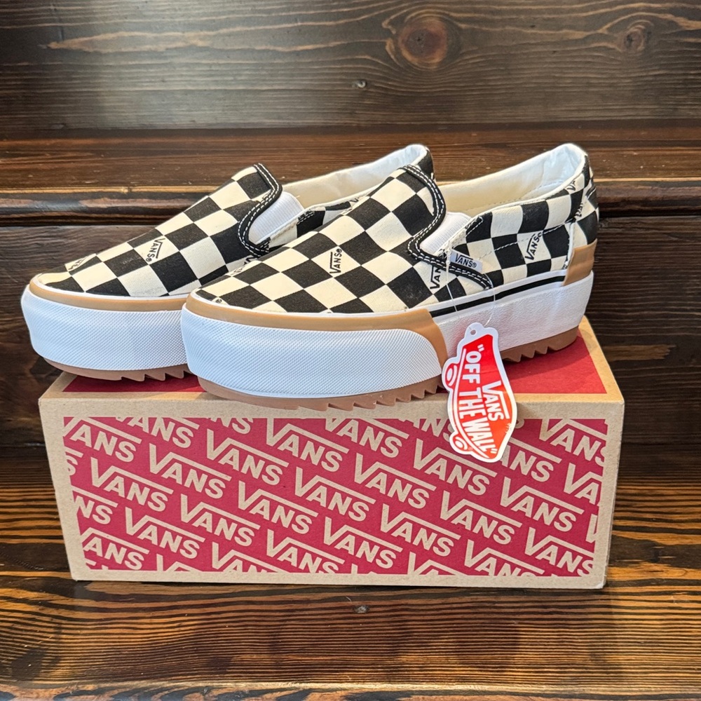 Checkered Platform Vans - Brand New